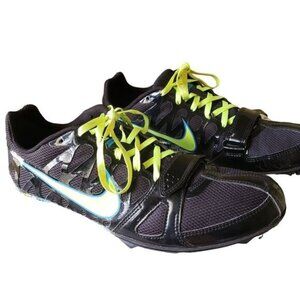 Nike Sprint Spikes Track Running Shoes Black/Neon Yellow Size 9